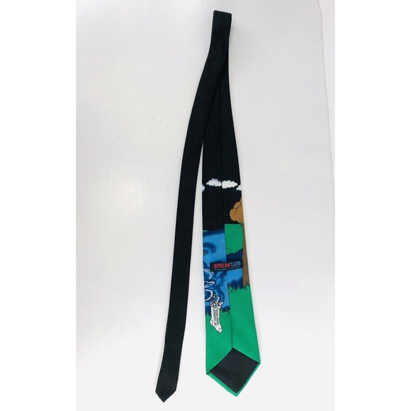 Hallmark Christmas Santa Claus Fishing Reindeer Holiday Necktie 100% Polyester - Picture 4 of 5